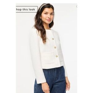 J.Crew $218 Tweed Lady Jacket in Ivory Size 12 BW284